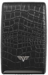 Credit Card Case FAN Leather by TRU VIRTU® (Color: Croco Black)